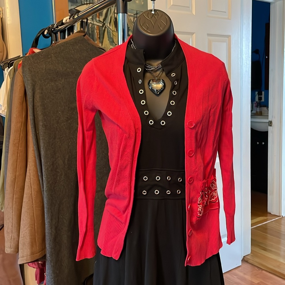 Vintage Alloy red button down cardigan (xs)